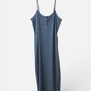 No Boundaries Navy and Light Blue Striped Top